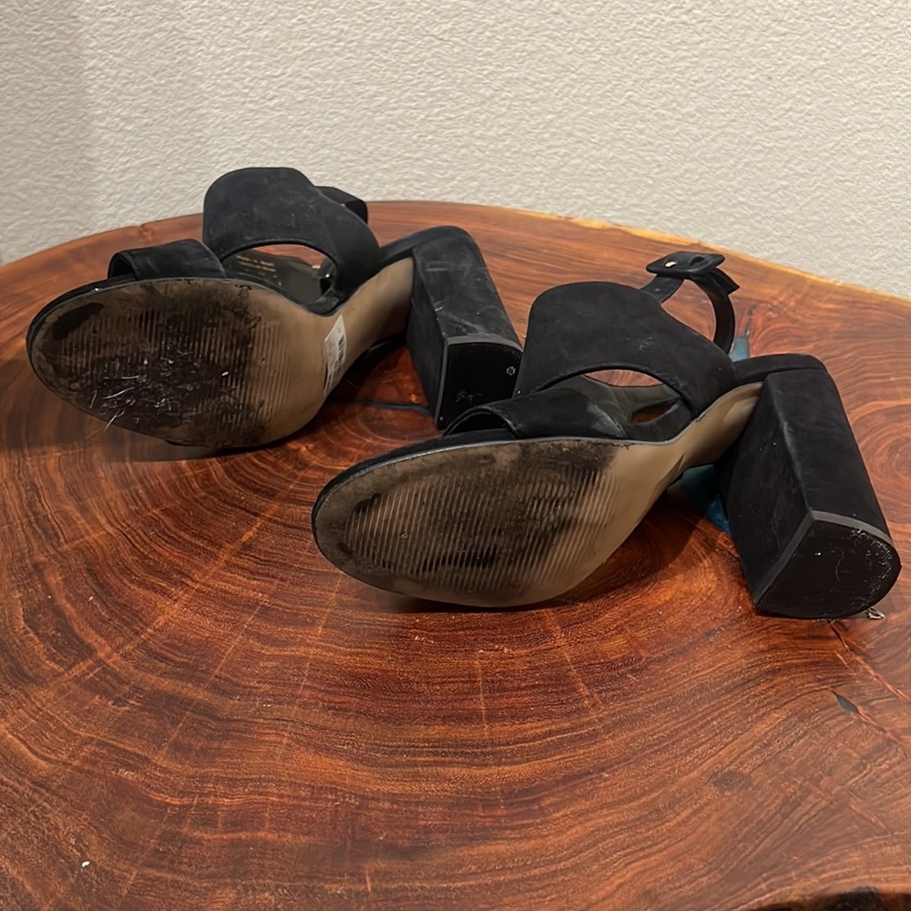 Aldo Black Faux Suede Block Heels - Picture 6 of 7